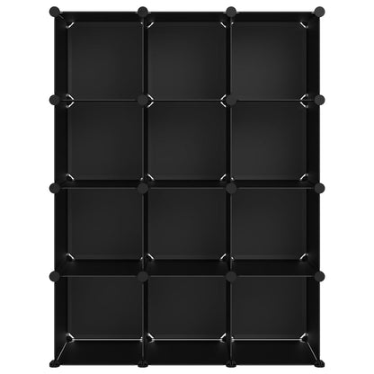 Organizzatore Portaoggetti con 12 Cubi Nero in PP - homemem39