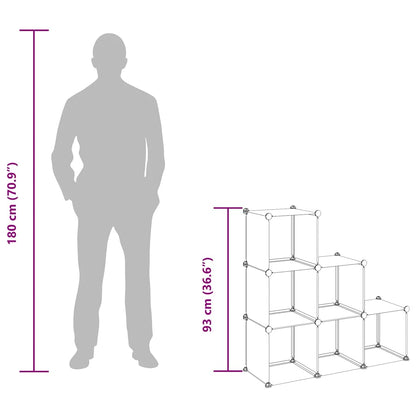 Organizzatore Portaoggetti con 6 Cubi Nero in PP