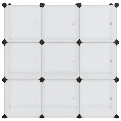 Contenitore a Cubo con 9 Cubi e Ante Trasparente PP - homemem39