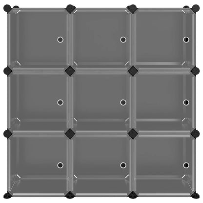 Organizzatore Portaoggetti con 9 Cubi e Ante Trasparenti in PP - homemem39