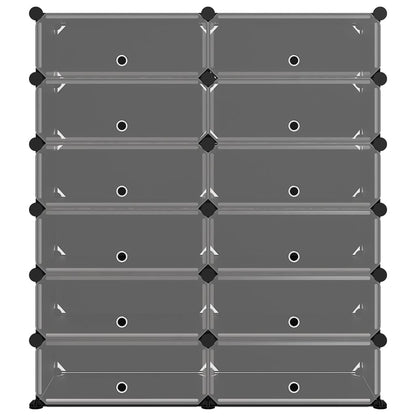 Scarpiera Nera 94,5x36,5x106 cm in PP - homemem39