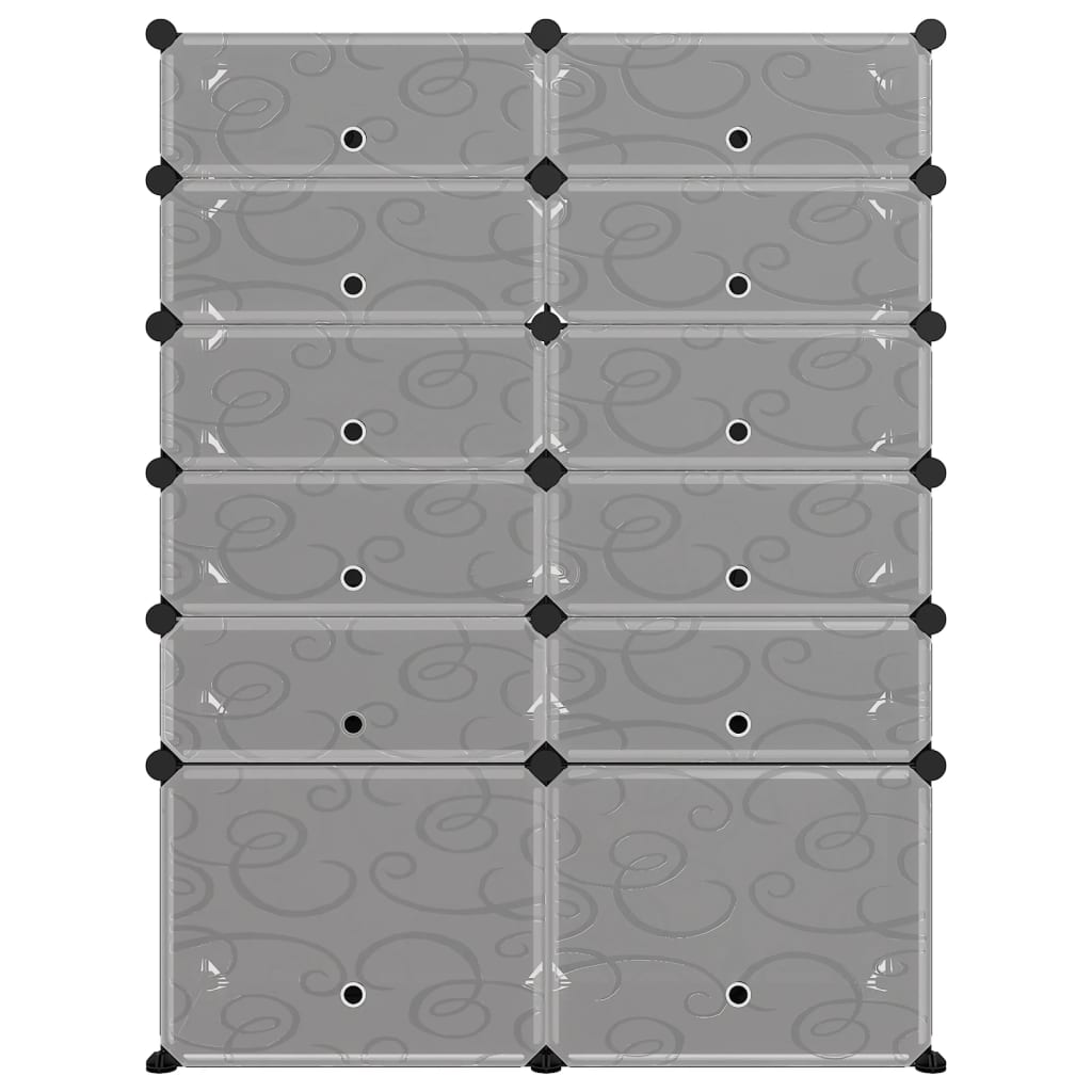 Scarpiera Nera 94x37x125 cm in PP - homemem39