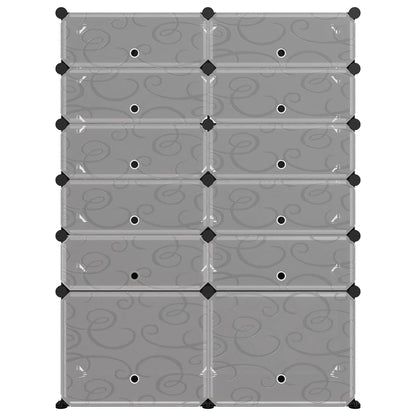 Scarpiera Nera 94x37x125 cm in PP - homemem39