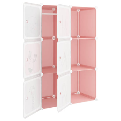 Scaffale Portaoggetti per Bambini con 6 Cubi Rosa in PP - homemem39