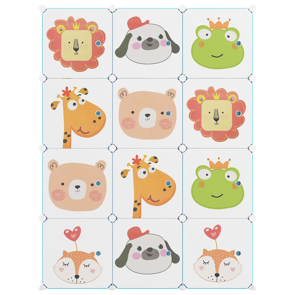 Scaffale Portaoggetti per Bambini con 12 Cubi Verdi in PP - homemem39