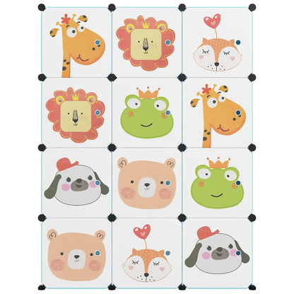 Scaffale Portaoggetti per Bambini con 12 Cubi Blu in PP - homemem39