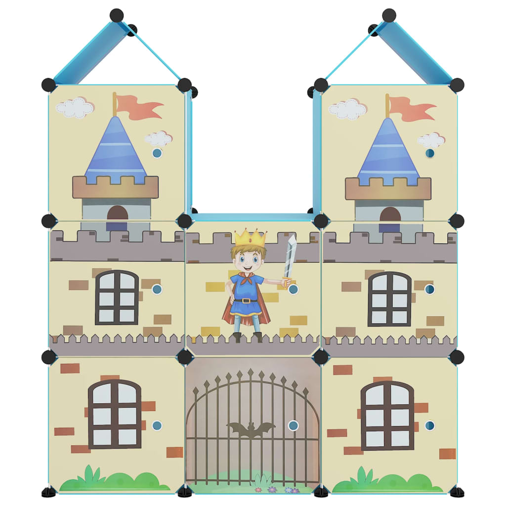 Scaffale Portaoggetti per Bambini con 8 Cubi Blu in PP - homemem39