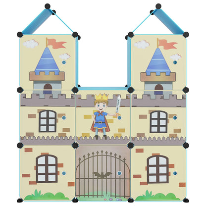 Scaffale Portaoggetti per Bambini con 8 Cubi Blu in PP - homemem39