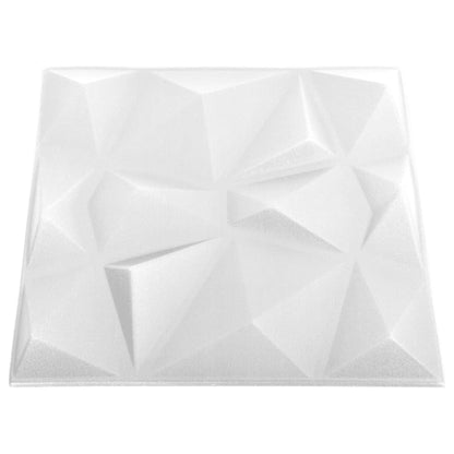 Pannelli Murali 3D 24 pz 50x50 cm Bianchi a Diamante 6 m² - homemem39