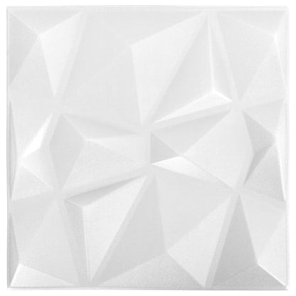 Pannelli Murali 3D 48 pz 50x50 cm Bianchi a Diamante 12 m² - homemem39