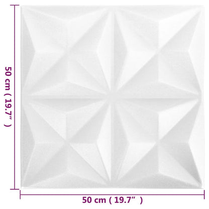 Pannelli Murali 3D 48 pz 50x50 cm Bianchi Origami 12 m² - homemem39