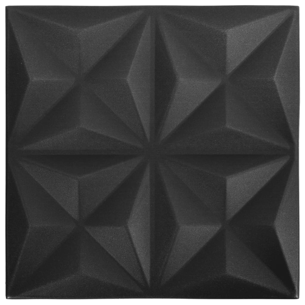 Pannelli Murali 3D 48 pz 50x50 cm Neri Origami 12 m² - homemem39
