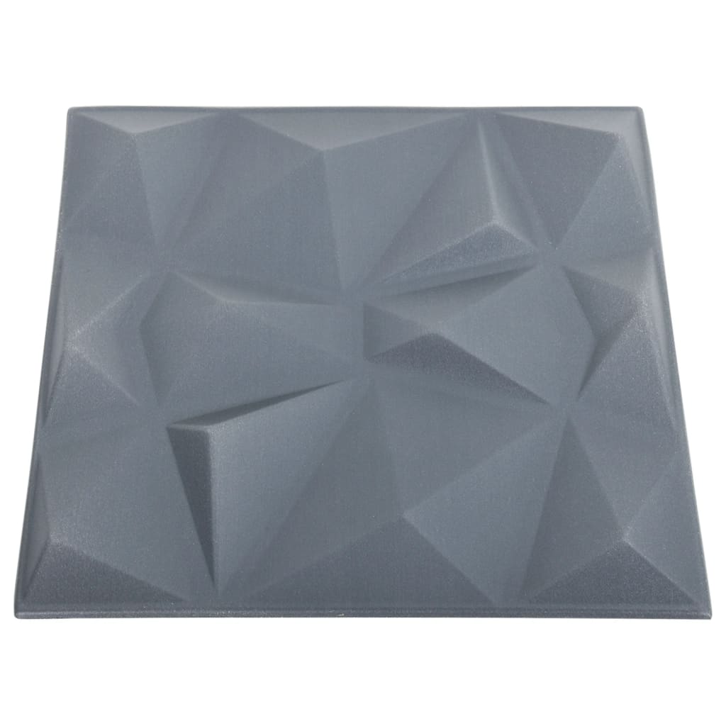 Pannelli Murali 3D 24 pz 50x50 cm Grigi a Diamante 6 m² - homemem39