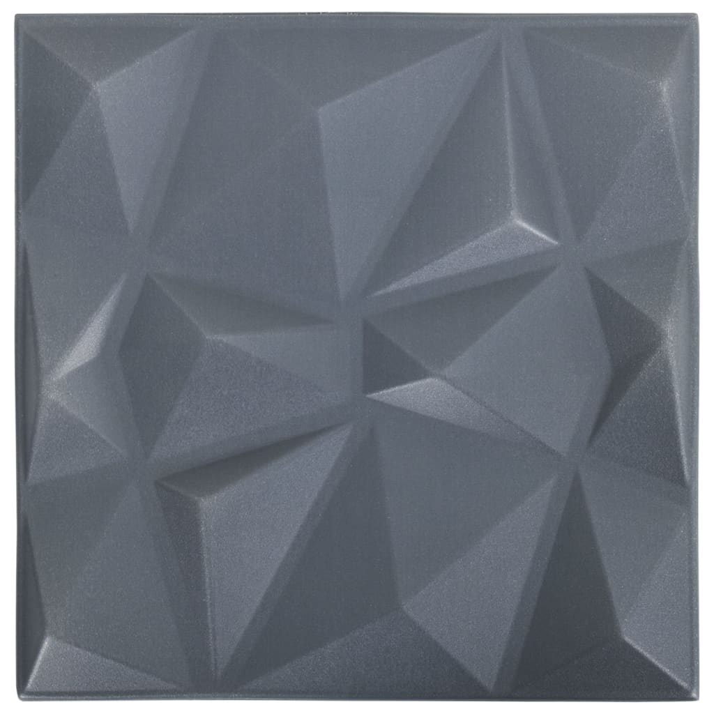 Pannelli Murali 3D 48 pz 50x50 cm Grigi a Diamante 12 m² - homemem39