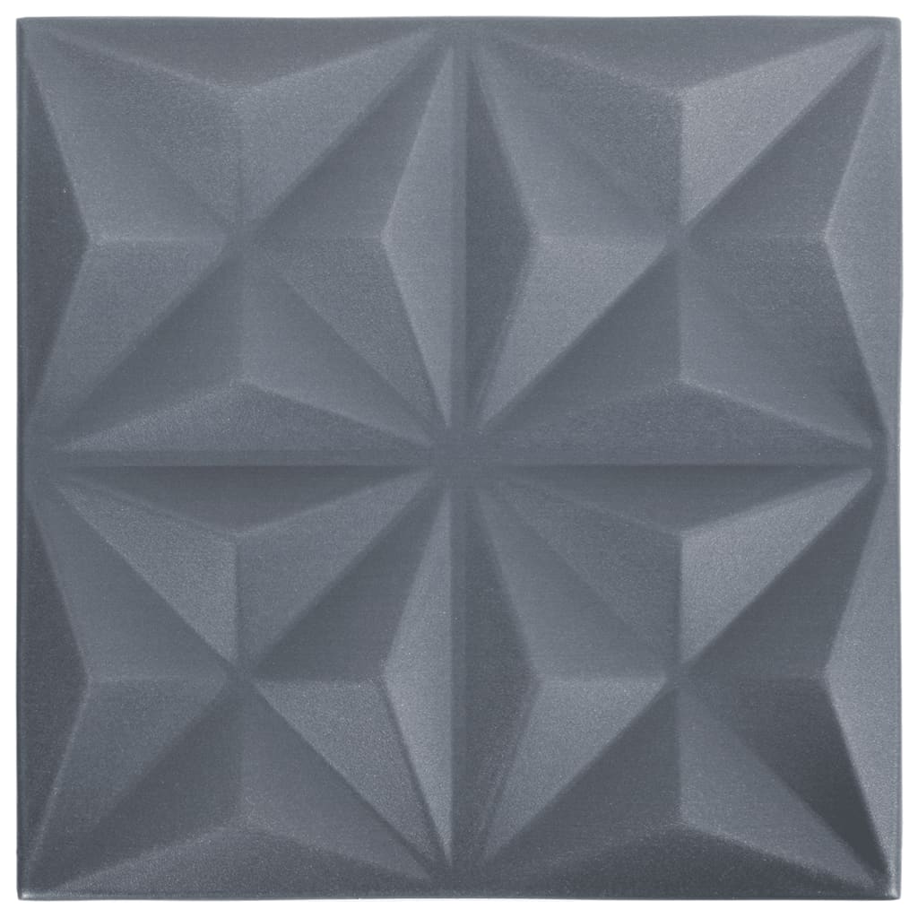 Pannelli Murali 3D 48 pz 50x50 cm Grigi Origami 12 m² - homemem39