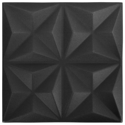 Pannelli Murali 3D 12 pz 50x50 cm Neri Origami 3 m² - homemem39