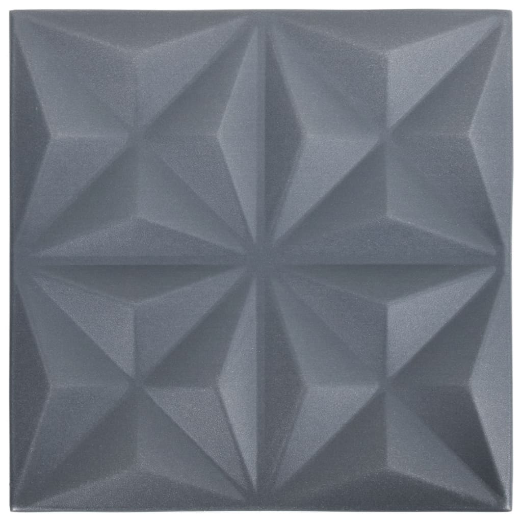 Pannelli Murali 3D 12 pz 50x50 cm Grigi Origami 3 m² - homemem39