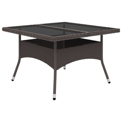 Set Pranzo da Giardino 9pz Polyrattan e Vetro Temperato Marrone - homemem39