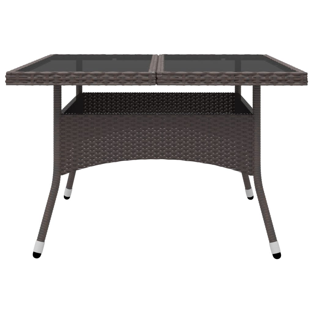 Set Pranzo da Giardino 9pz Polyrattan e Vetro Temperato Marrone - homemem39