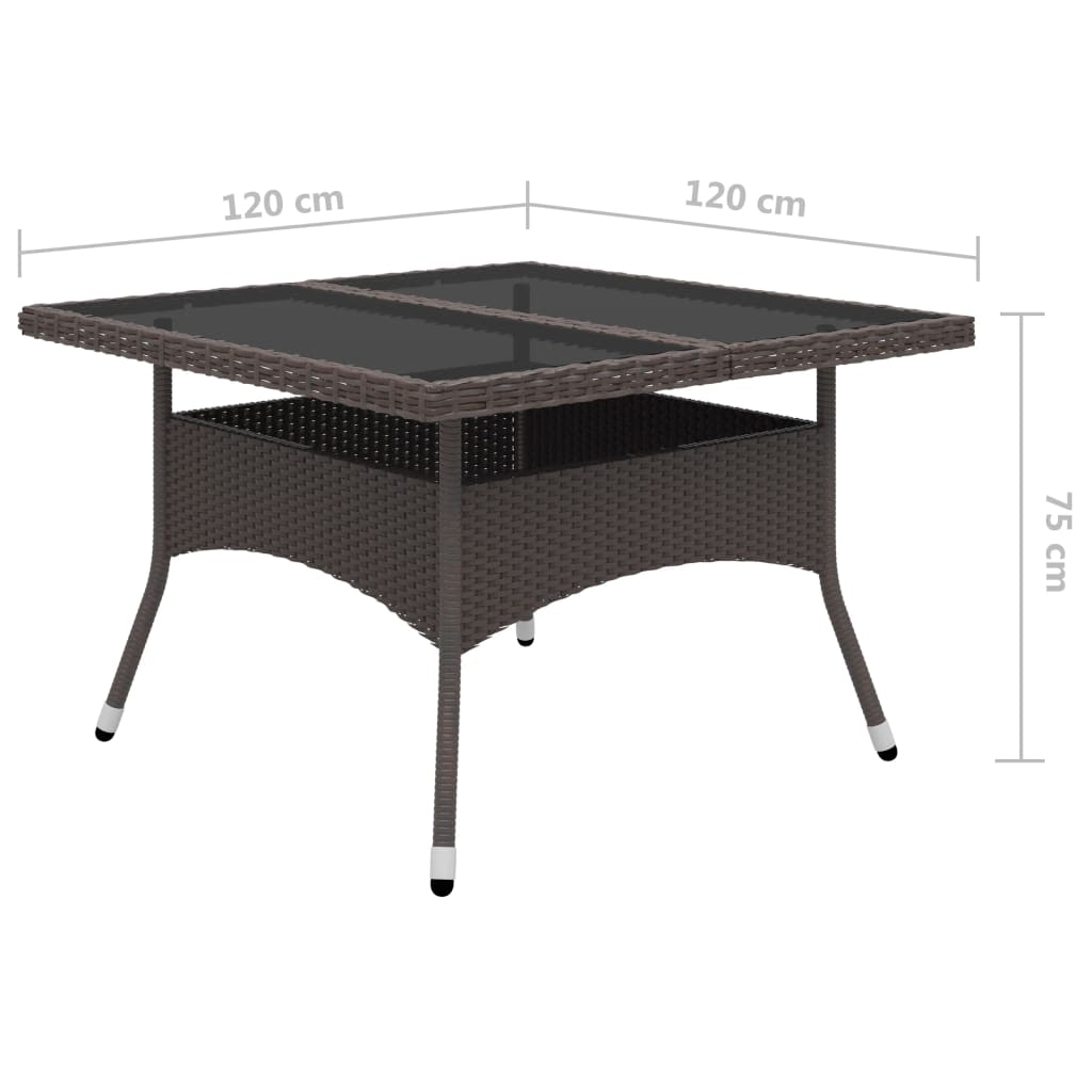 Set Pranzo da Giardino 9pz Polyrattan e Vetro Temperato Marrone - homemem39