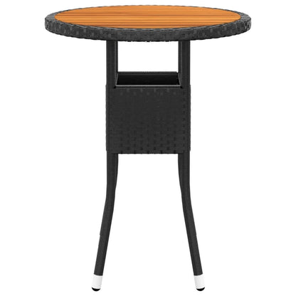 Set Bistrot da Giardino 3 pz Polyrattan e Legno Massello Nero - homemem39