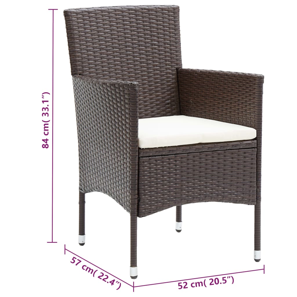 Set da Pranzo da Giardino 11 pz in Polyrattan Marrone - homemem39