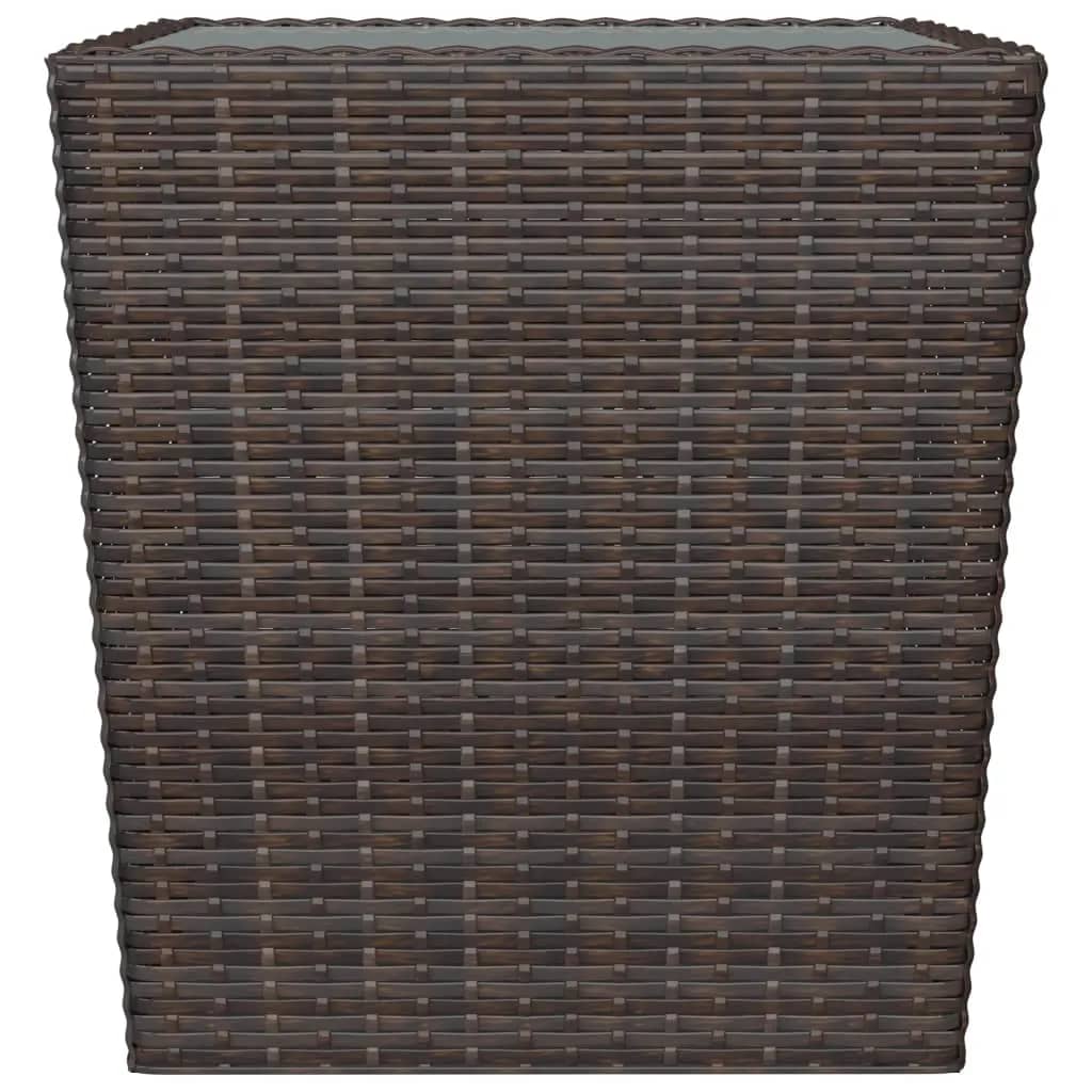 Set Bistrot Giardino 3 pz Polyrattan e Vetro Temperato Marrone - homemem39