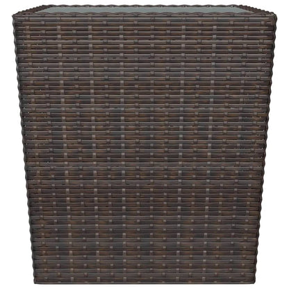 Set Bistrot Giardino 3 pz Polyrattan e Vetro Temperato Marrone - homemem39