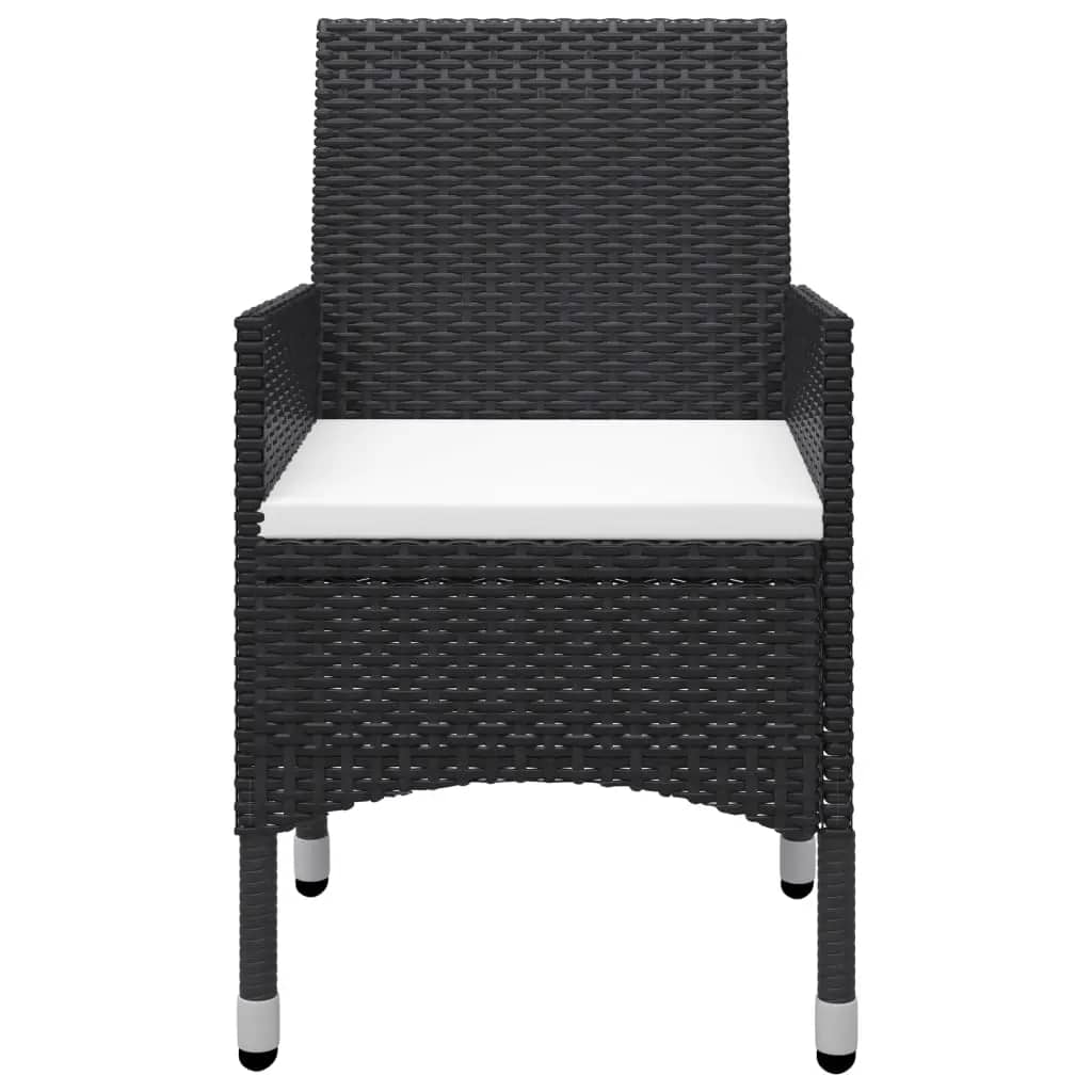 Set Bistrot da Giardino 3 pz Polyrattan e Legno Massello Nero - homemem39