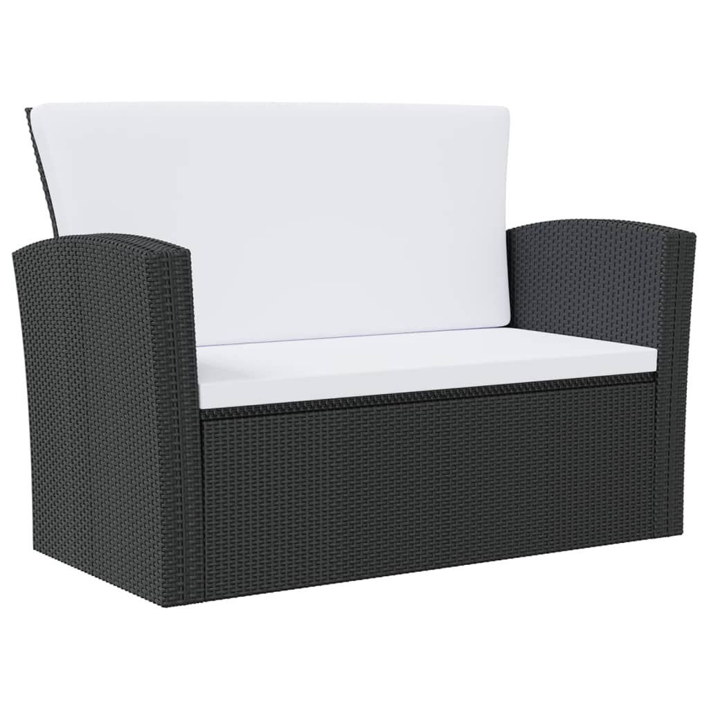 Set Divani da Giardino 16 pz con Cuscini in Polyrattan Nero - homemem39
