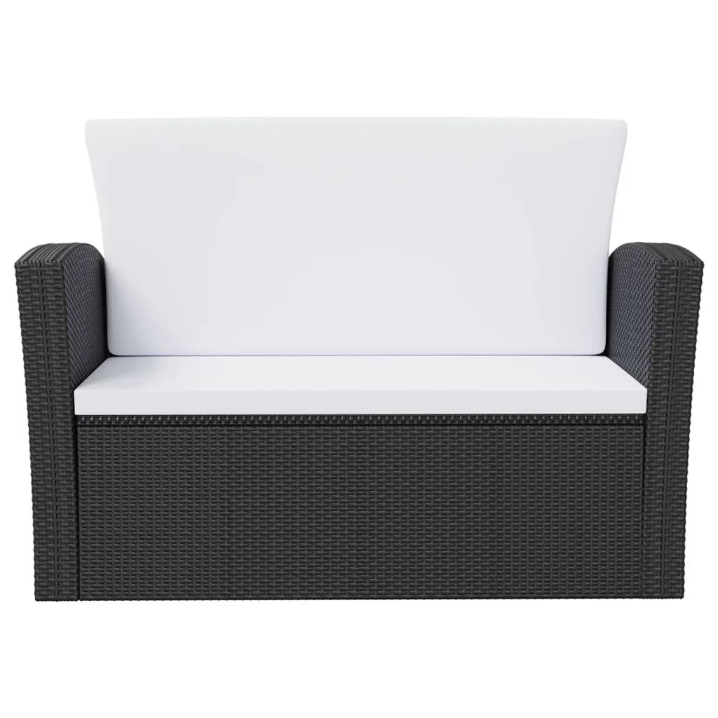Set Divani da Giardino 16 pz con Cuscini in Polyrattan Nero - homemem39