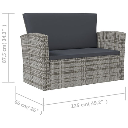 Set Divani da Giardino 16 pz con Cuscini in Polyrattan Grigio - homemem39