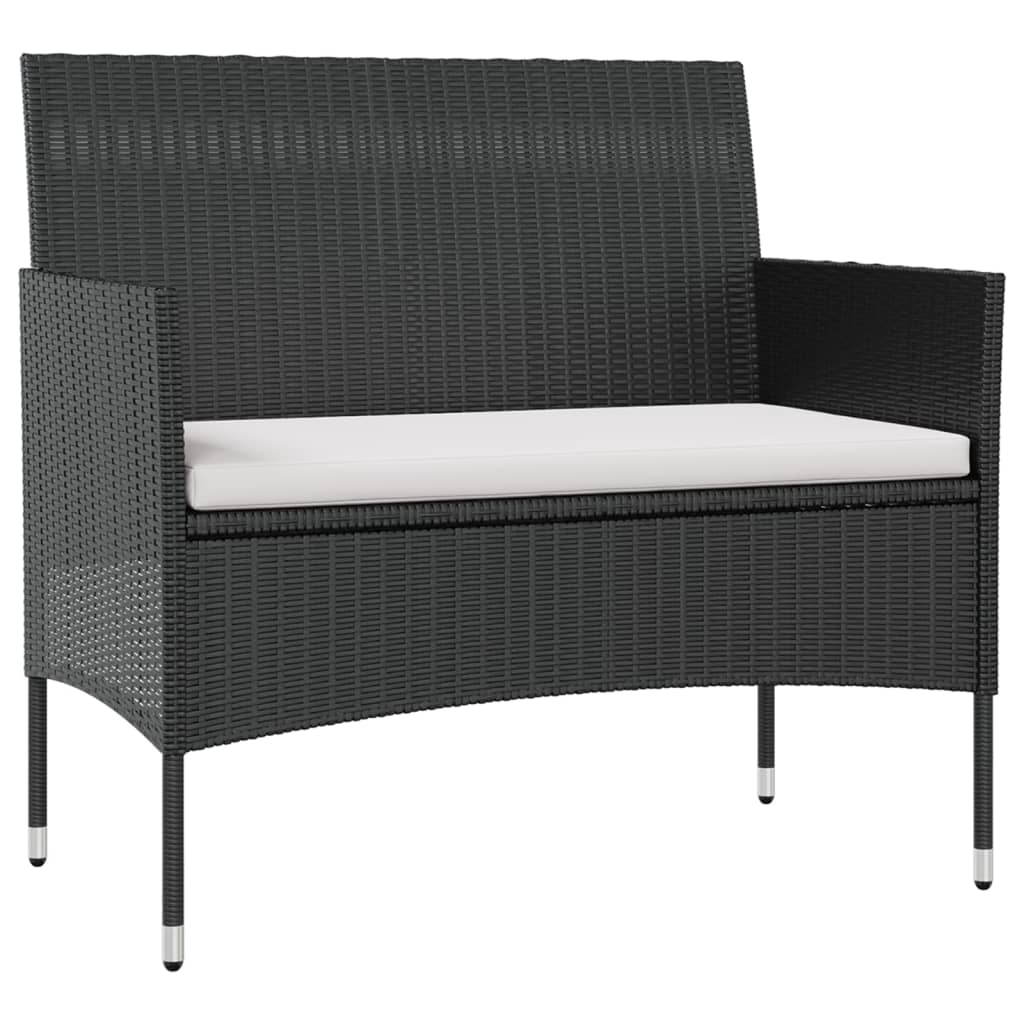 Set Divani da Giardino 8 pz con Cuscini in Polyrattan Nero - homemem39