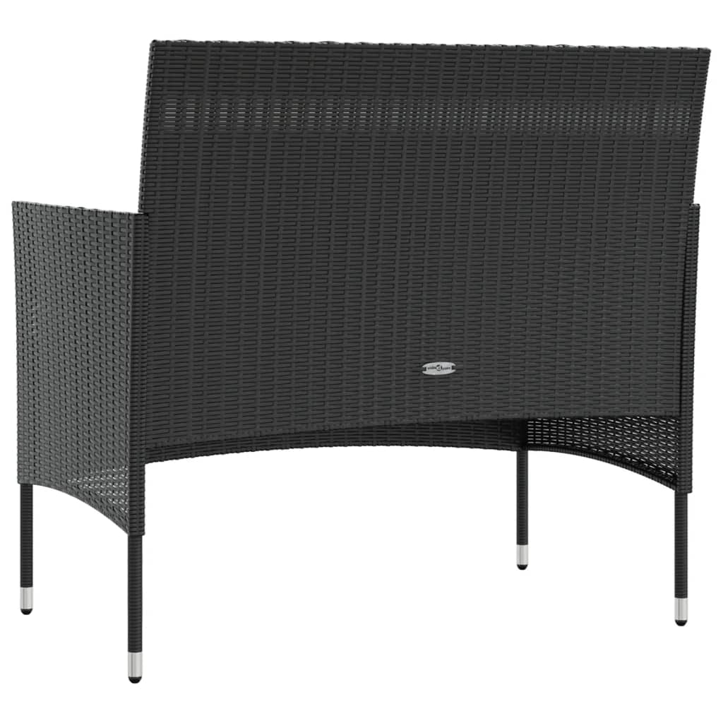 Set Divani da Giardino 8 pz con Cuscini in Polyrattan Nero - homemem39