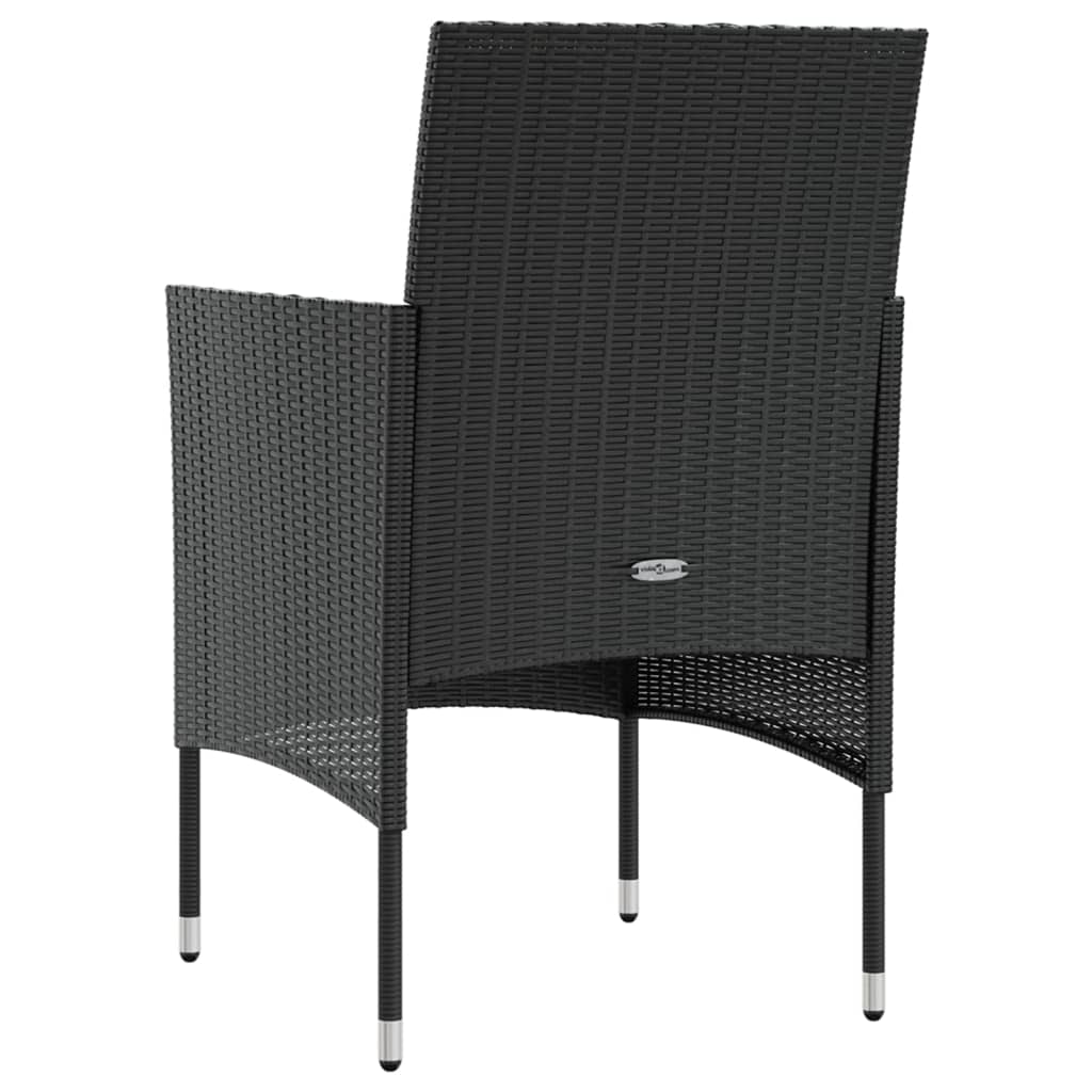 Set Divani da Giardino 8 pz con Cuscini in Polyrattan Nero - homemem39