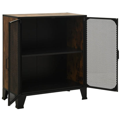 Armadietti 2 pz Marrone Rustico 72x36x82 cm Metallo e MDF | homemem39