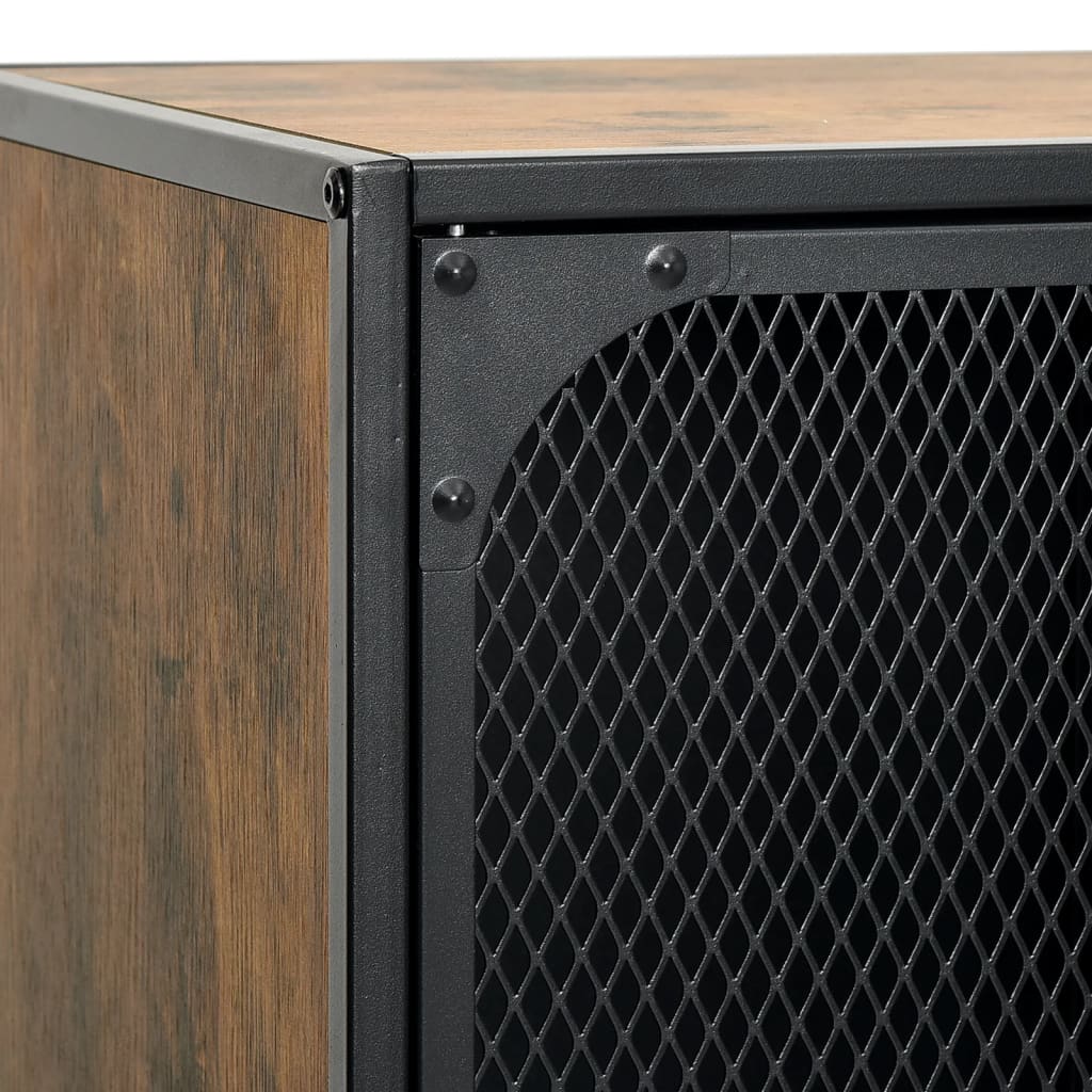 Armadietti 2 pz Marrone Rustico 72x36x82 cm Metallo e MDF | homemem39