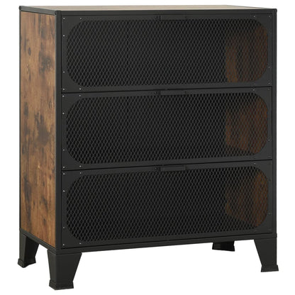 Armadietti 2 pz Marrone Rustico 72x36x82 cm Metallo e MDF | homemem39