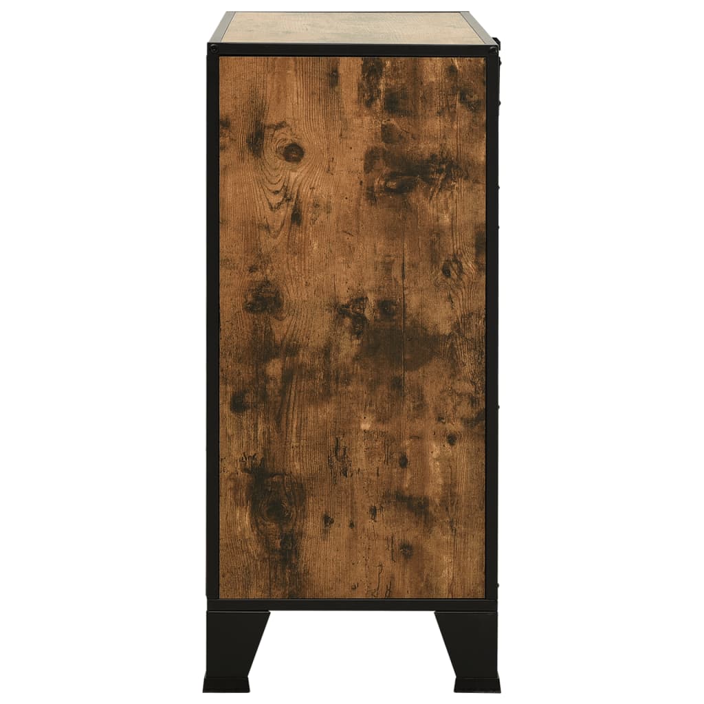 Armadietti 2 pz Marrone Rustico 72x36x82 cm Metallo e MDF | homemem39