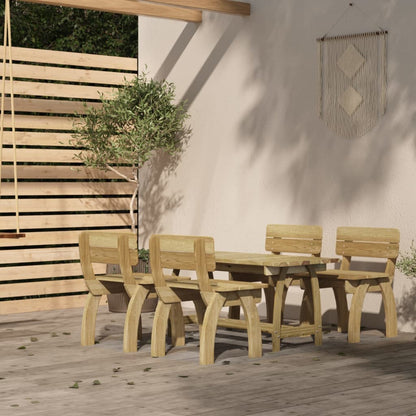 Set da Pranzo da Giardino 5 pz in Legno di Pino Impregnato - homemem39