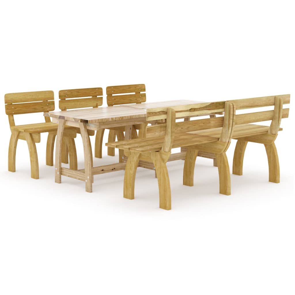 Set da Pranzo da Giardino 5 pz in Legno di Pino Impregnato - homemem39