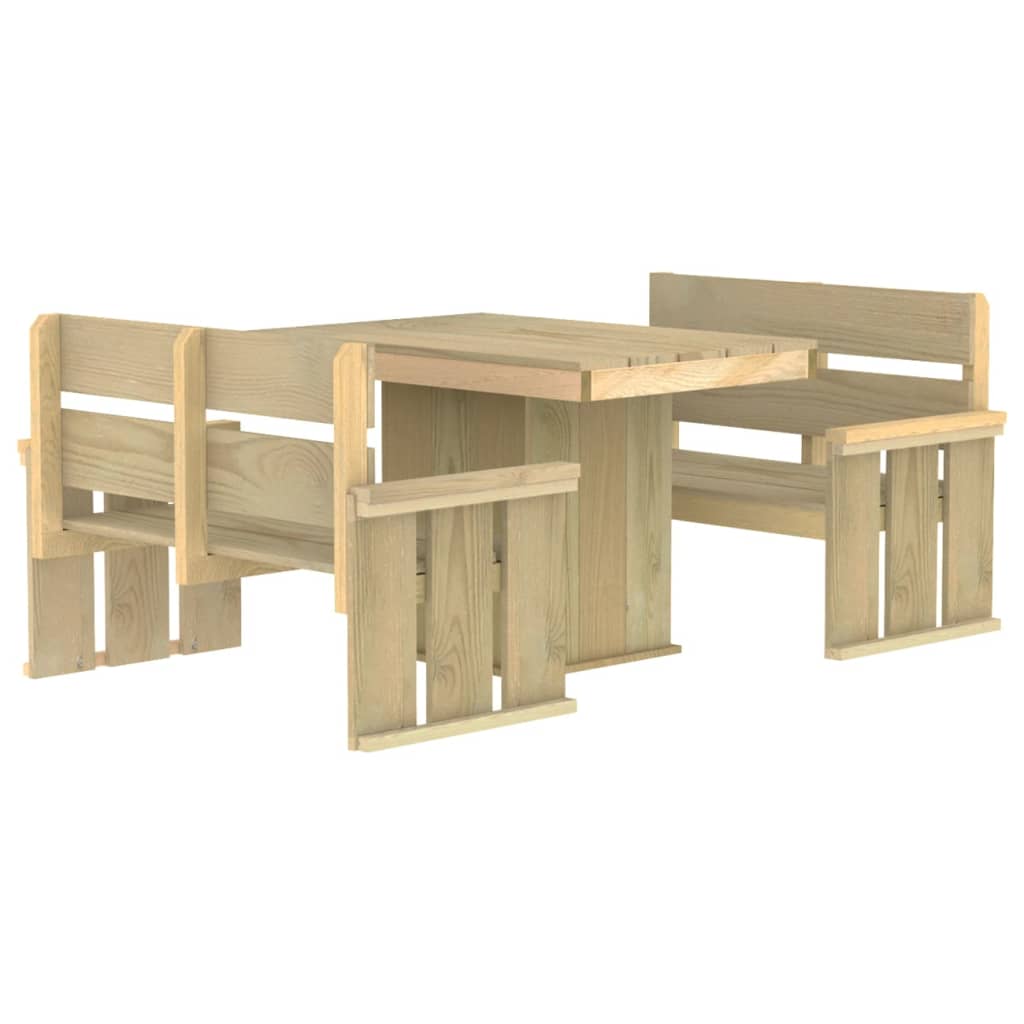 Set da Pranzo da Giardino 3 pz in Legno di Pino Impregnato