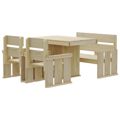 Set da Pranzo da Giardino 4 pz in Legno di Pino Impregnato