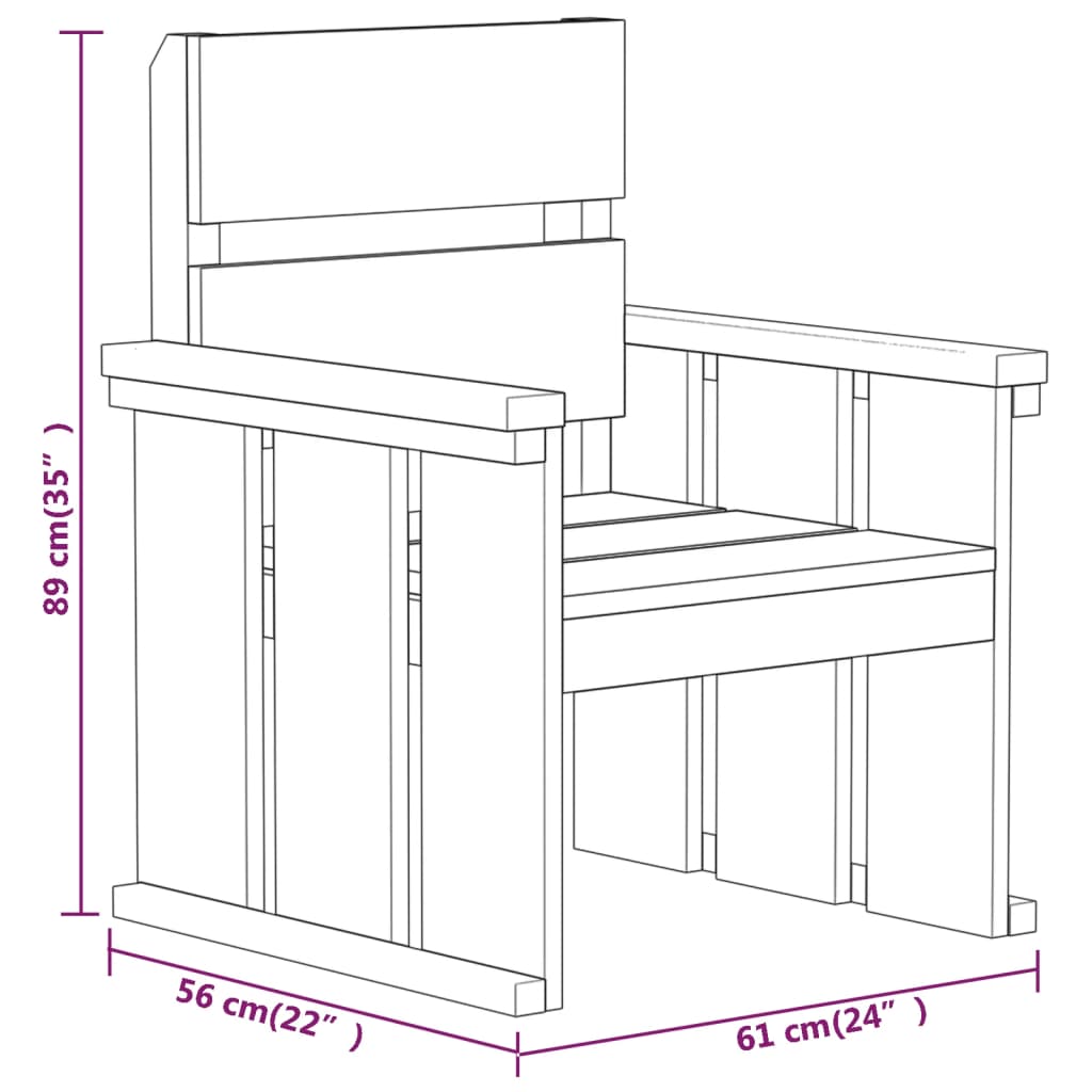 Set da Pranzo da Giardino 4 pz in Legno di Pino Impregnato