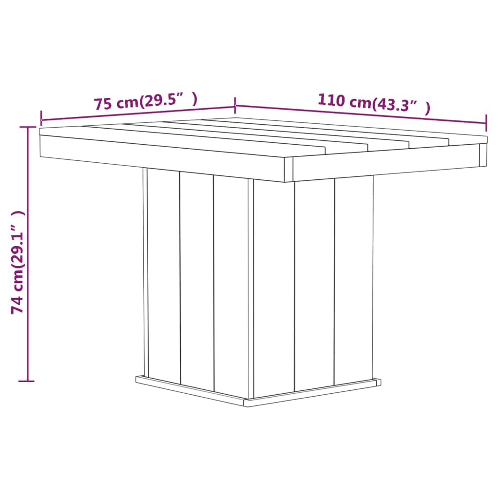 Set da Pranzo da Giardino 4 pz in Legno di Pino Impregnato