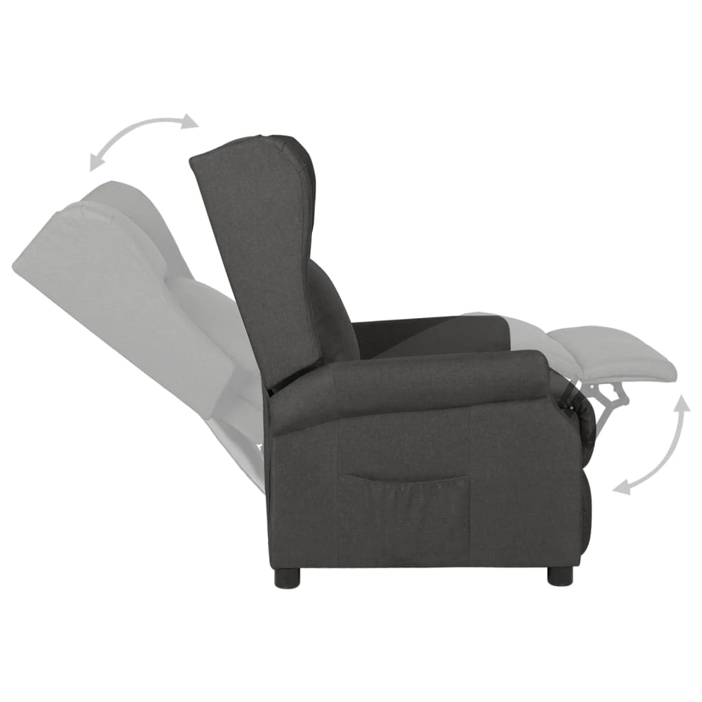 Poltrona Reclinabile in Tessuto Grigio Scuro