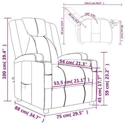 Poltrona Reclinabile Rosso Vino in Similpelle