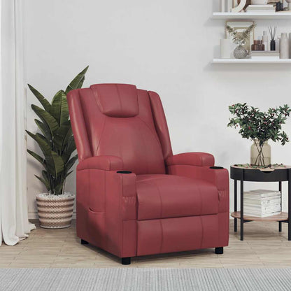 Poltrona Reclinabile in Rosso Vino