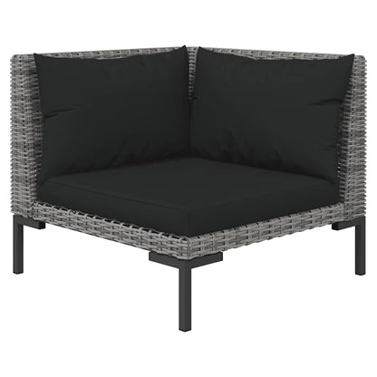 Divani da Giardino 2pz con Cuscini in Polyrattan Mezzo Tondo | homemem39