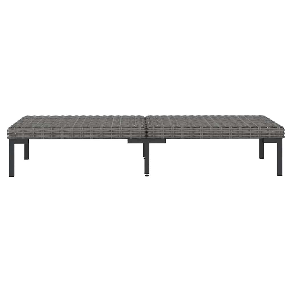 Set Divani da Giardino 3 pz Grigio Scuro Polyrattan Mezzo Tondo | homemem39